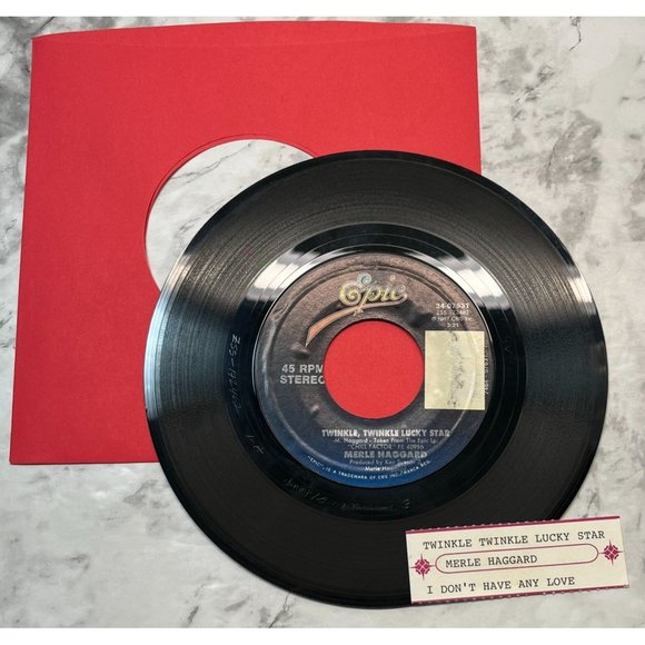 Merle Haggard Twinkle Twinkle Lucky Star / I Don't Have Any Love 45 Country Epic - Picture 3 of 4